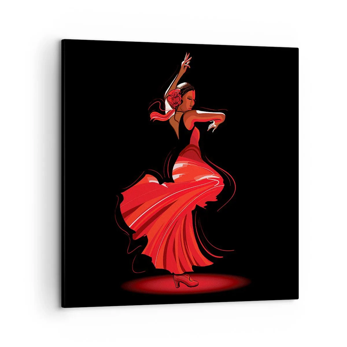 Canvastavla - Bild på duk - Flamencos brinnande anda - 50x50 cm