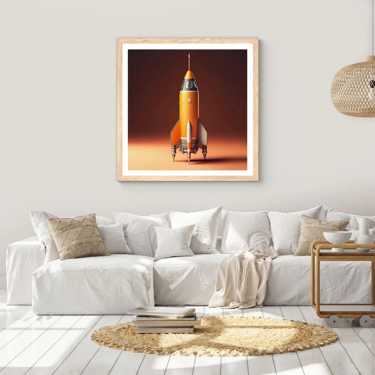 Affisch i ram av ljusek - Det börjar med en dröm - 60x60 cm