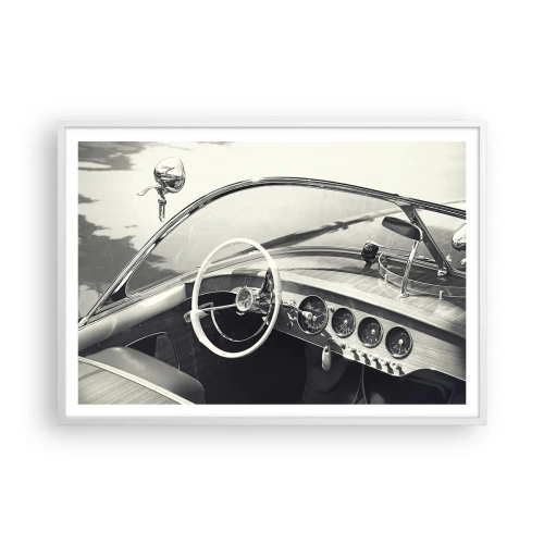 Affisch i vit ram - Väder för de rika - 100x70 cm