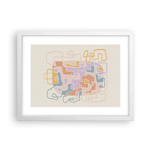 Affisch i vit ram - Labyrint - ett glädjefyllt äventyr - 40x30 cm