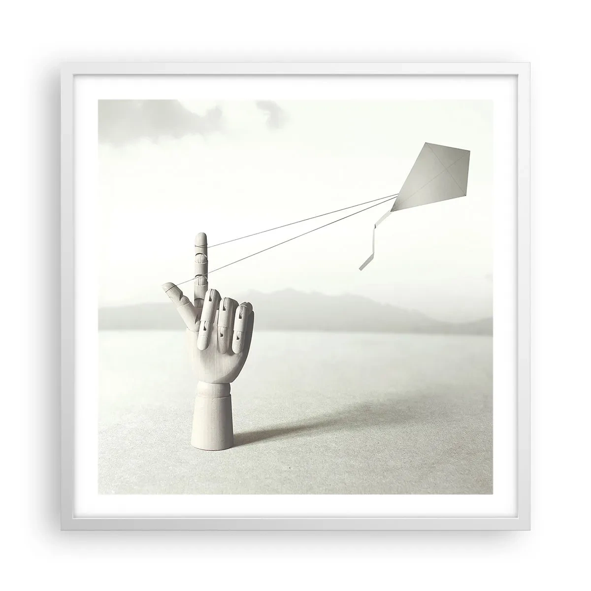 Affisch i vit ram - Test av styrka - 60x60 cm