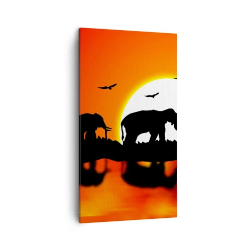 Canvastavla - Bild på duk - Och på kvällen tar vi en liten drink - 45x80 cm