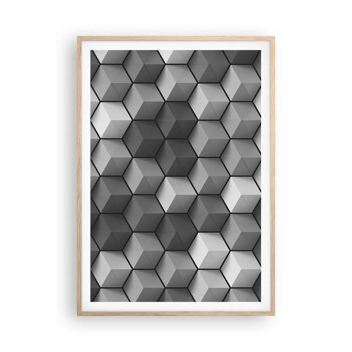 Affisch i ram av ljusek - Kubistiskt pussel - 70x100 cm