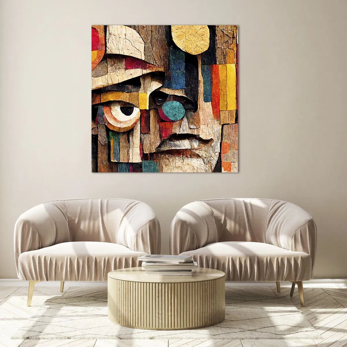 Glastavla - Bild på glas - Jag ser dig... - 70x70 cm