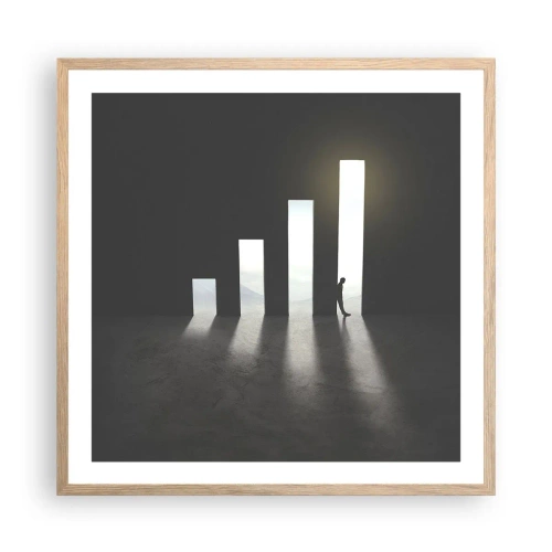 Affisch i ram av ljusek - Framgång - ett intryck - 60x60 cm