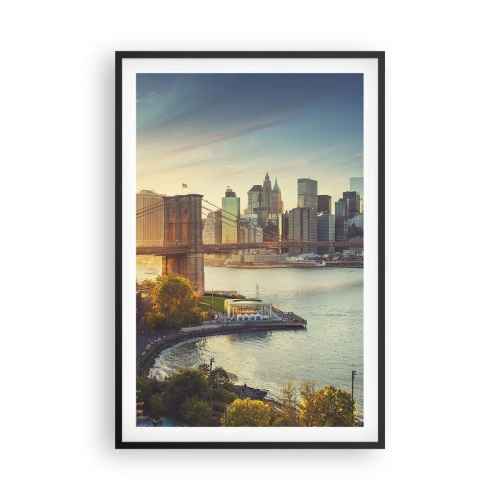 Affisch i svart ram - Storstadsgryning - 61x91 cm
