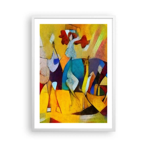 Affisch i vit ram - Sol - liv -glädje - 50x70 cm