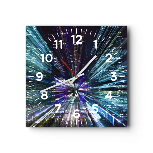 Väggklocka - Klocka på glas - Övergång till hyperrymden - 30x30 cm