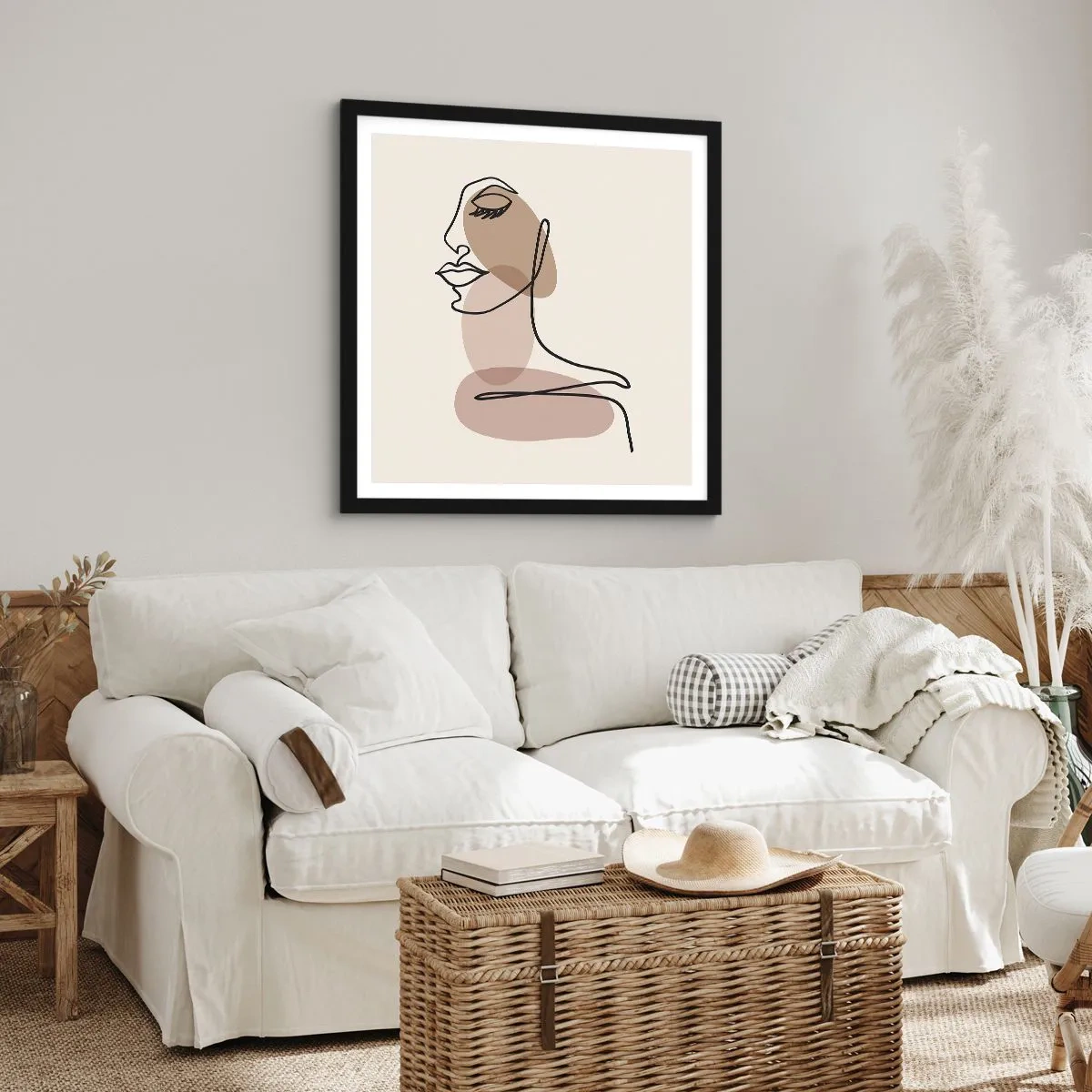 Affisch i svart ram - Skönhetens säkra linje - 40x40 cm