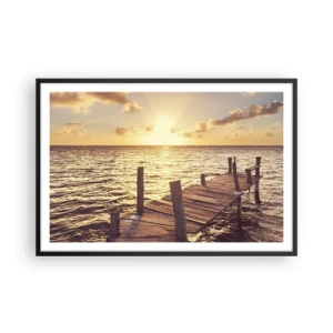 Affisch i svart ram - Gyllene mildhetslandskap - 91x61 cm