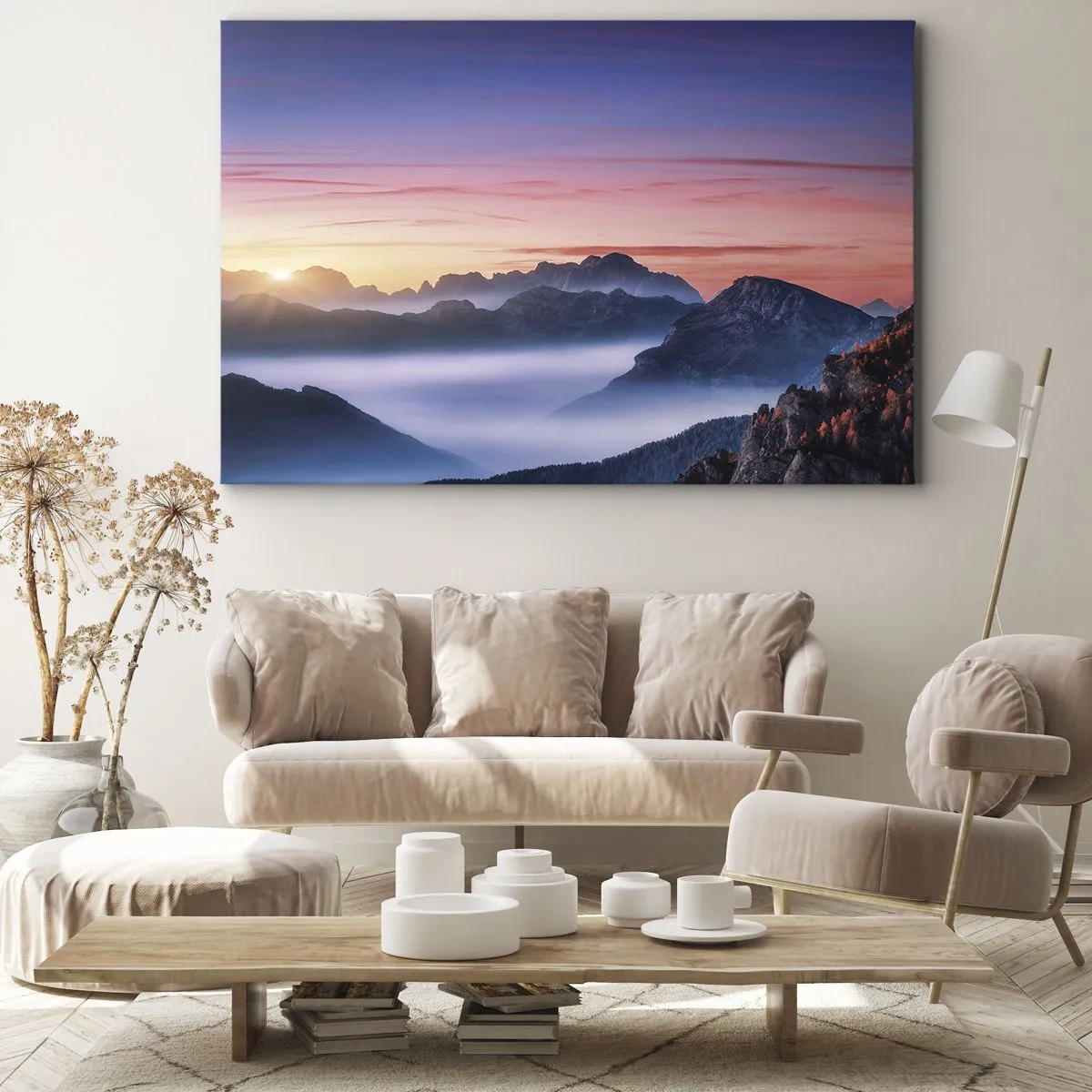 Canvastavla - Bild på duk - Över dalarna - 100x70 cm
