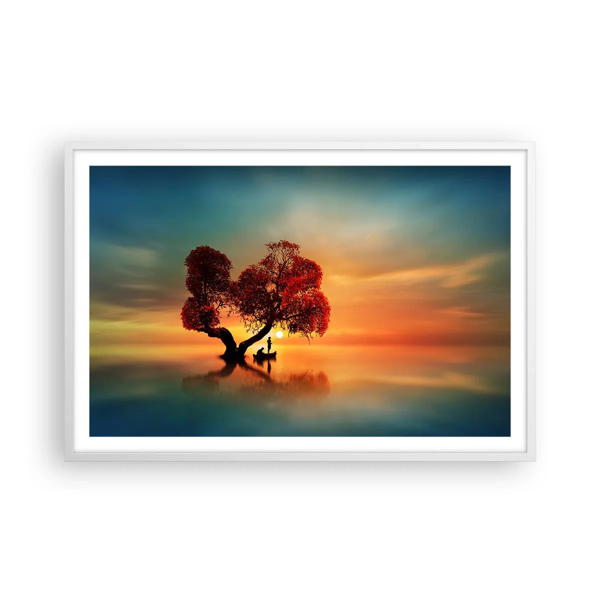 Affisch i vit ram - Avlägsen tystnad - 91x61 cm