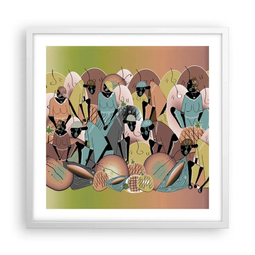 Affisch i vit ram - Högtiden kommer - 50x50 cm