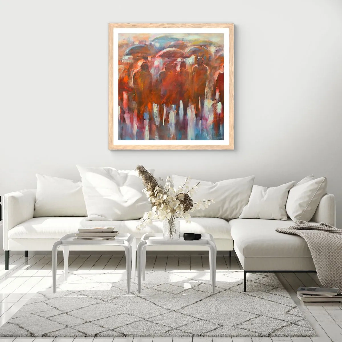 Affisch i ram av ljusek - Jämna i regn och dimma - 30x30 cm