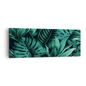Canvastavla - Bild på duk - Tropiska grönskans djup - 140x50 cm