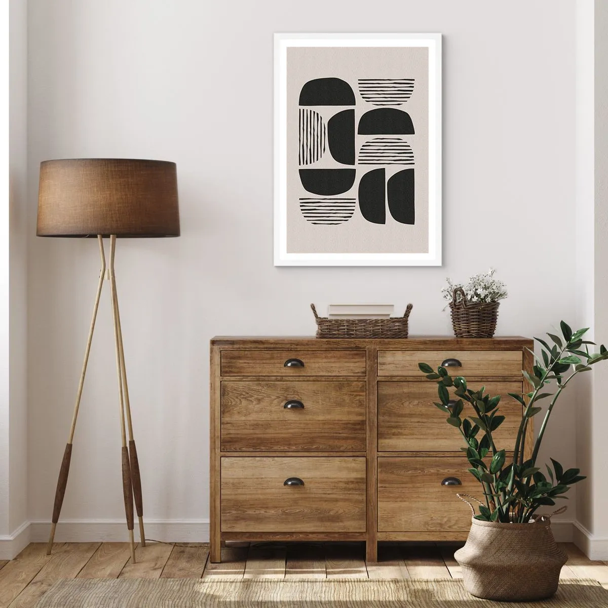 Affisch i vit ram - Arrangemang med halvor - 40x50 cm