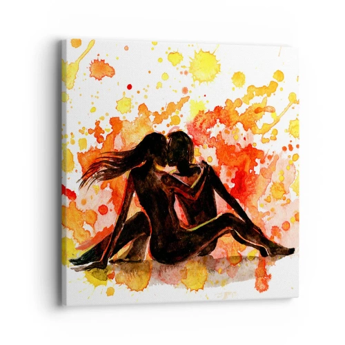 Canvastavla - Bild på duk - Och så blev det ljus - 40x40 cm