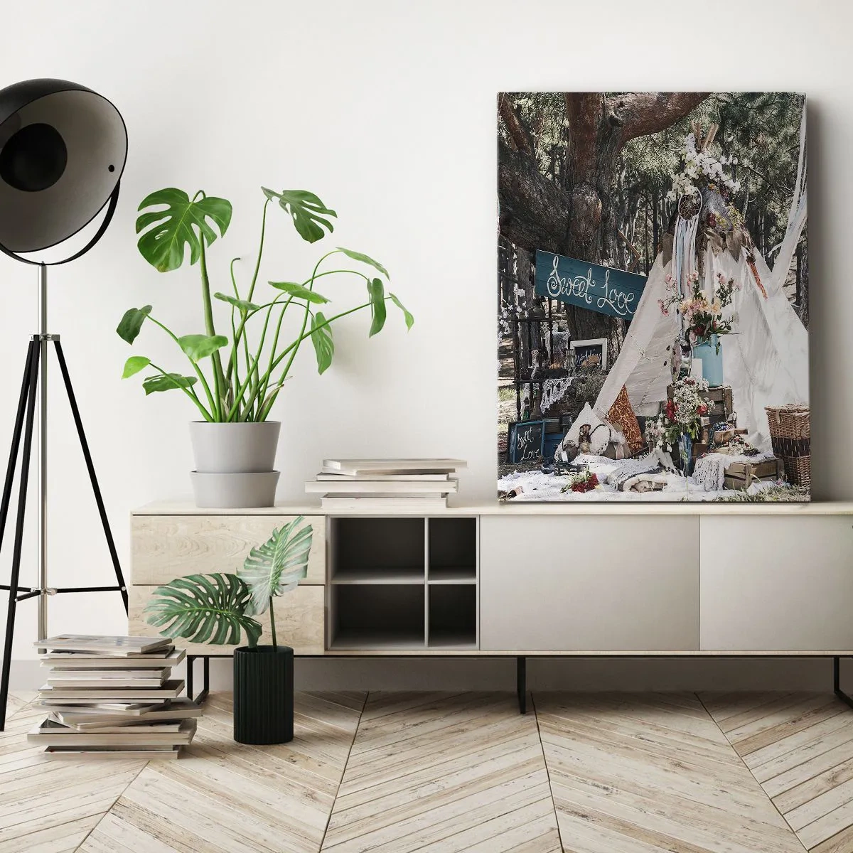 Canvastavla - Bild på duk - Make love… - 50x70 cm