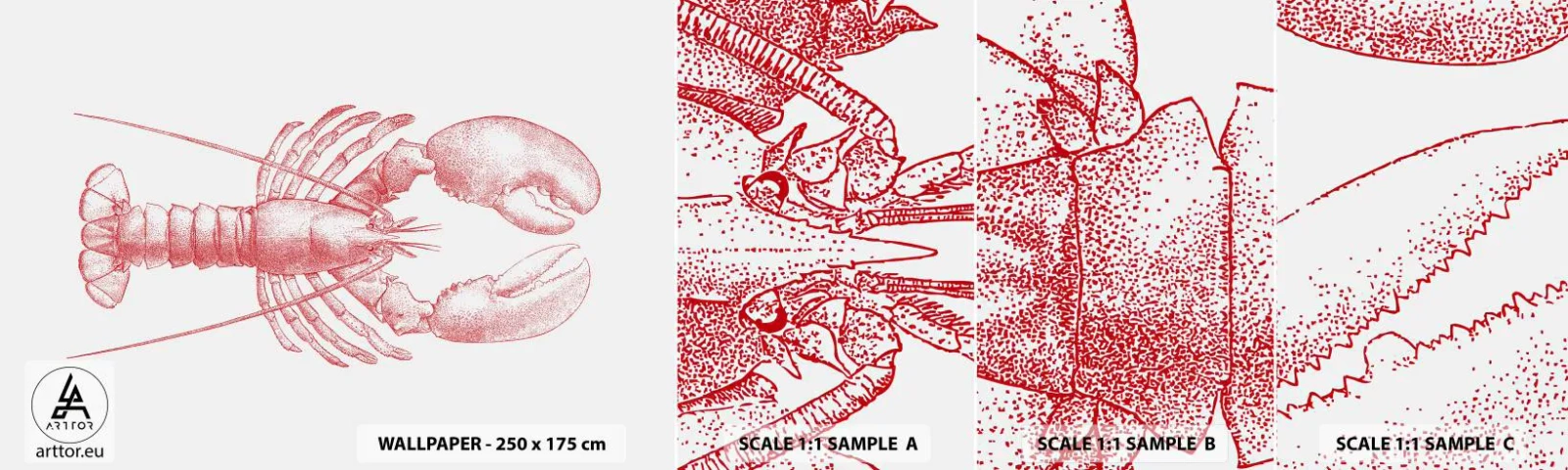 Provbit av självhäftande fototapet Deluxe Sticker - Hummer värdig Homer - Hummer, Skaldjur, Skaldjur - 100x30 cm