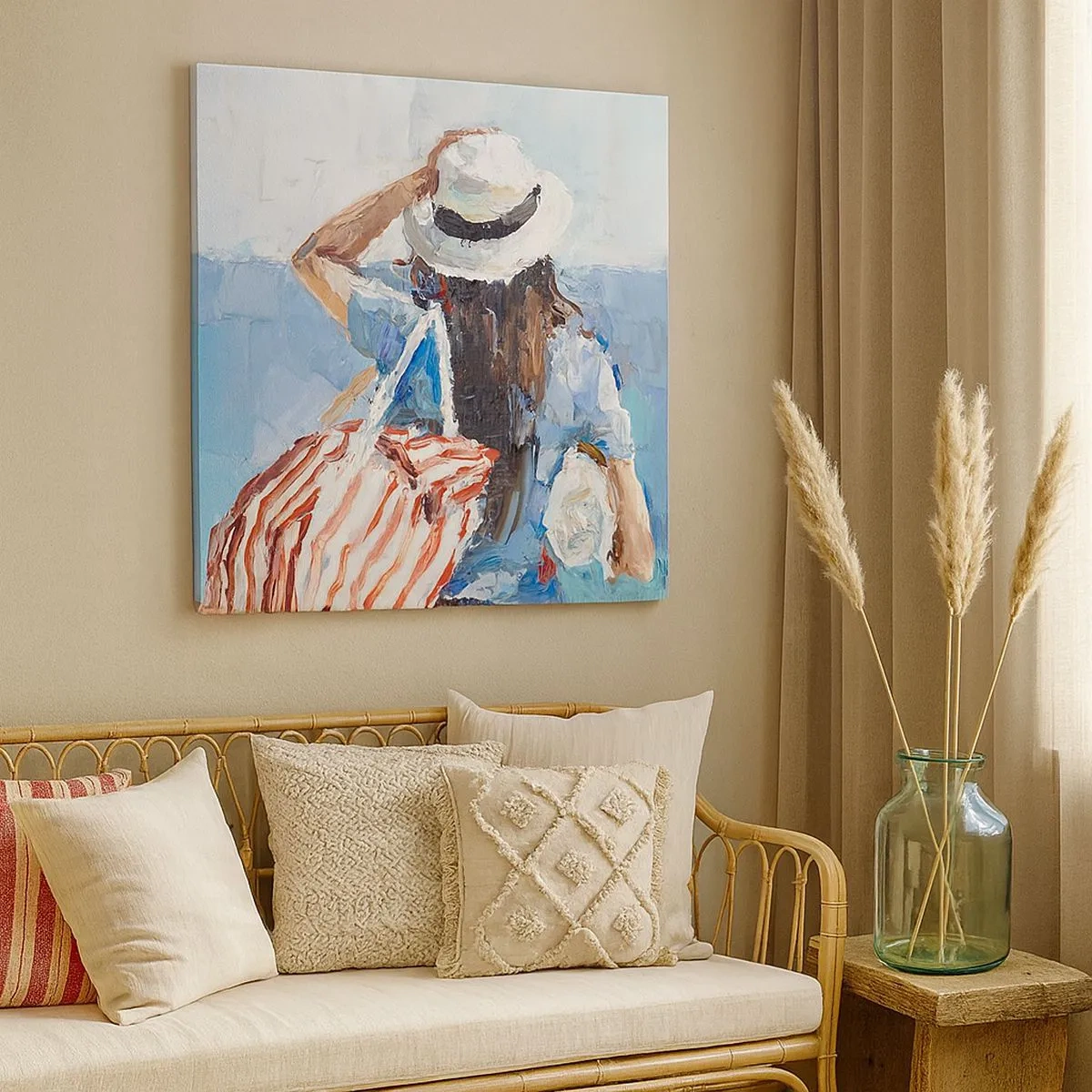 Canvastavla - Bild på duk - Välkommen på semester - 30x30 cm