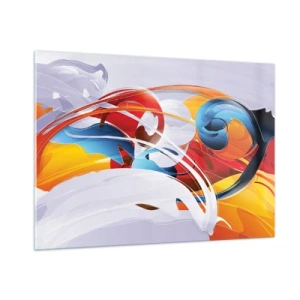 Glastavla - Bild på glas - Elementens dans - 100x70 cm