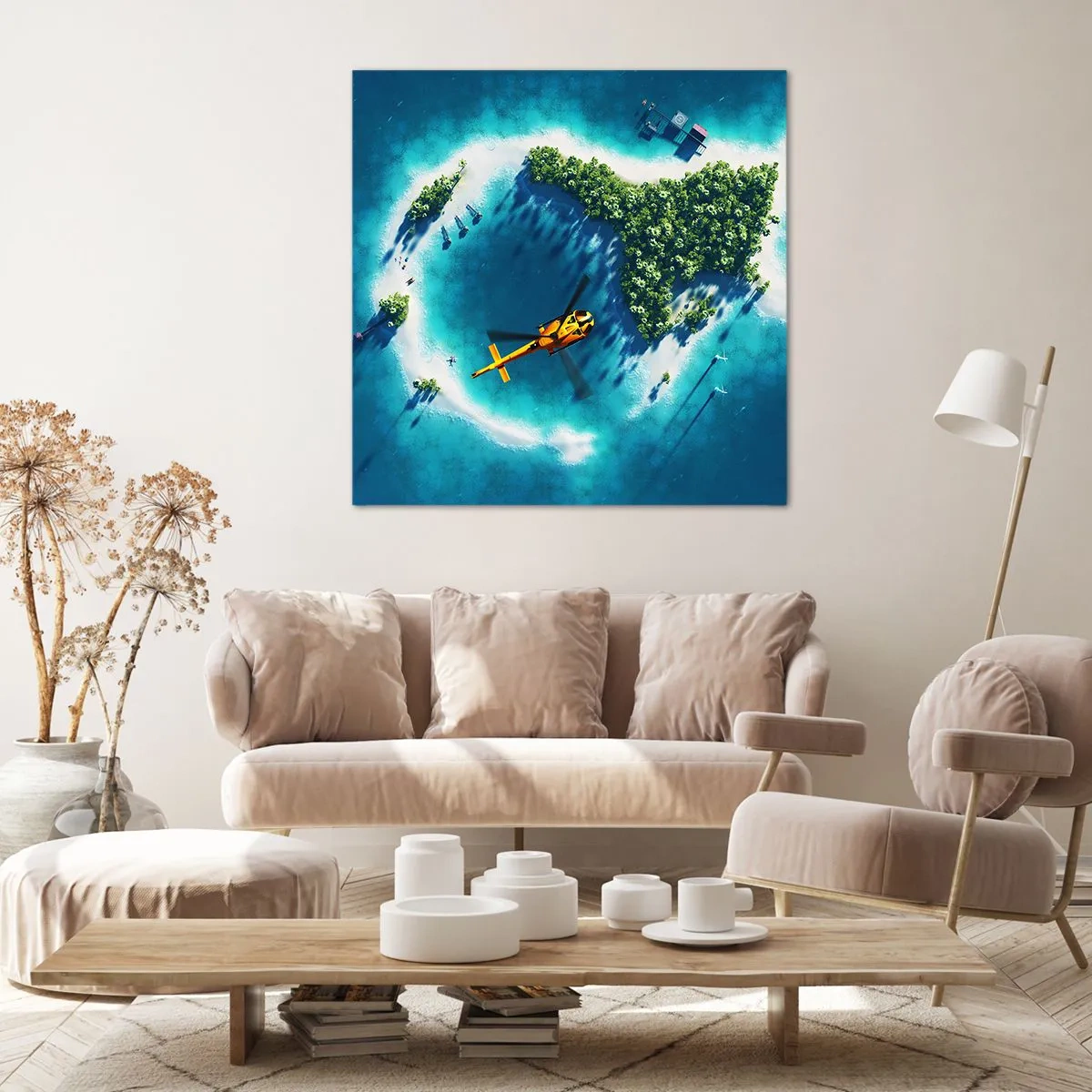 Canvastavla - Bild på duk - Köp dig en ö - 60x60 cm