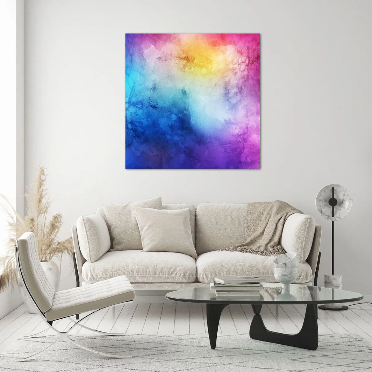 Glastavla - Bild på glas - Nästan i sjunde himlen - 50x50 cm
