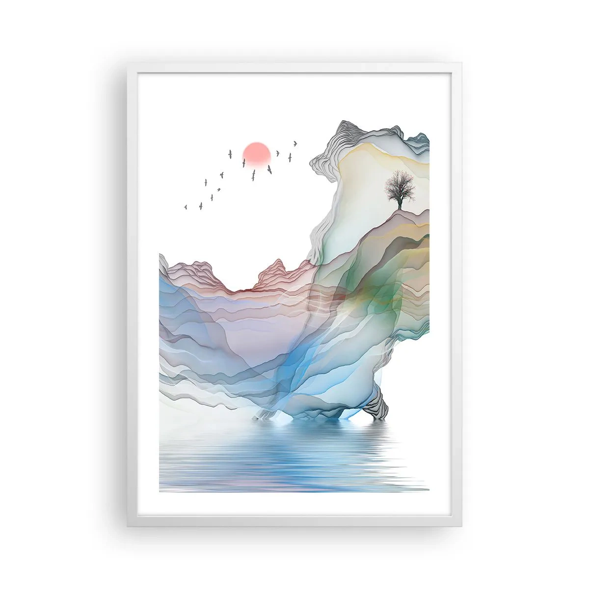 Affisch i vit ram - Mot kristallfjäll - 50x70 cm