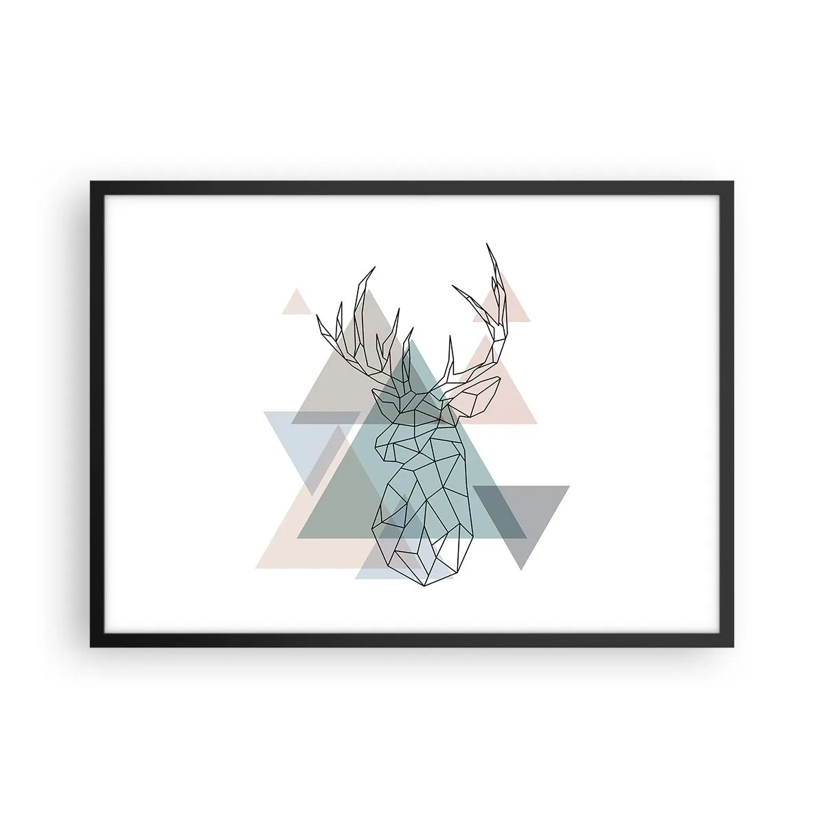 Affisch i svart ram - I en geometrisk skog - 70x50 cm