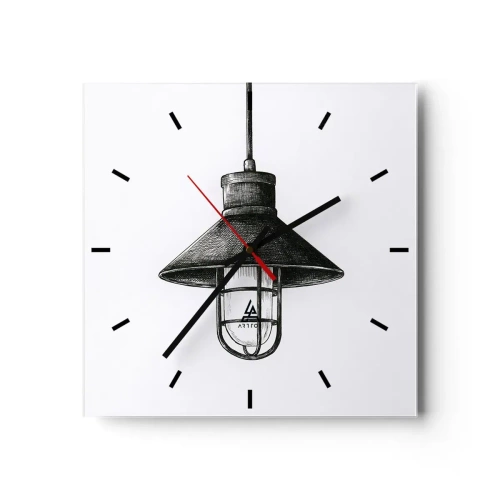 Väggklocka - Klocka på glas - Som för många år sedan... - 30x30 cm