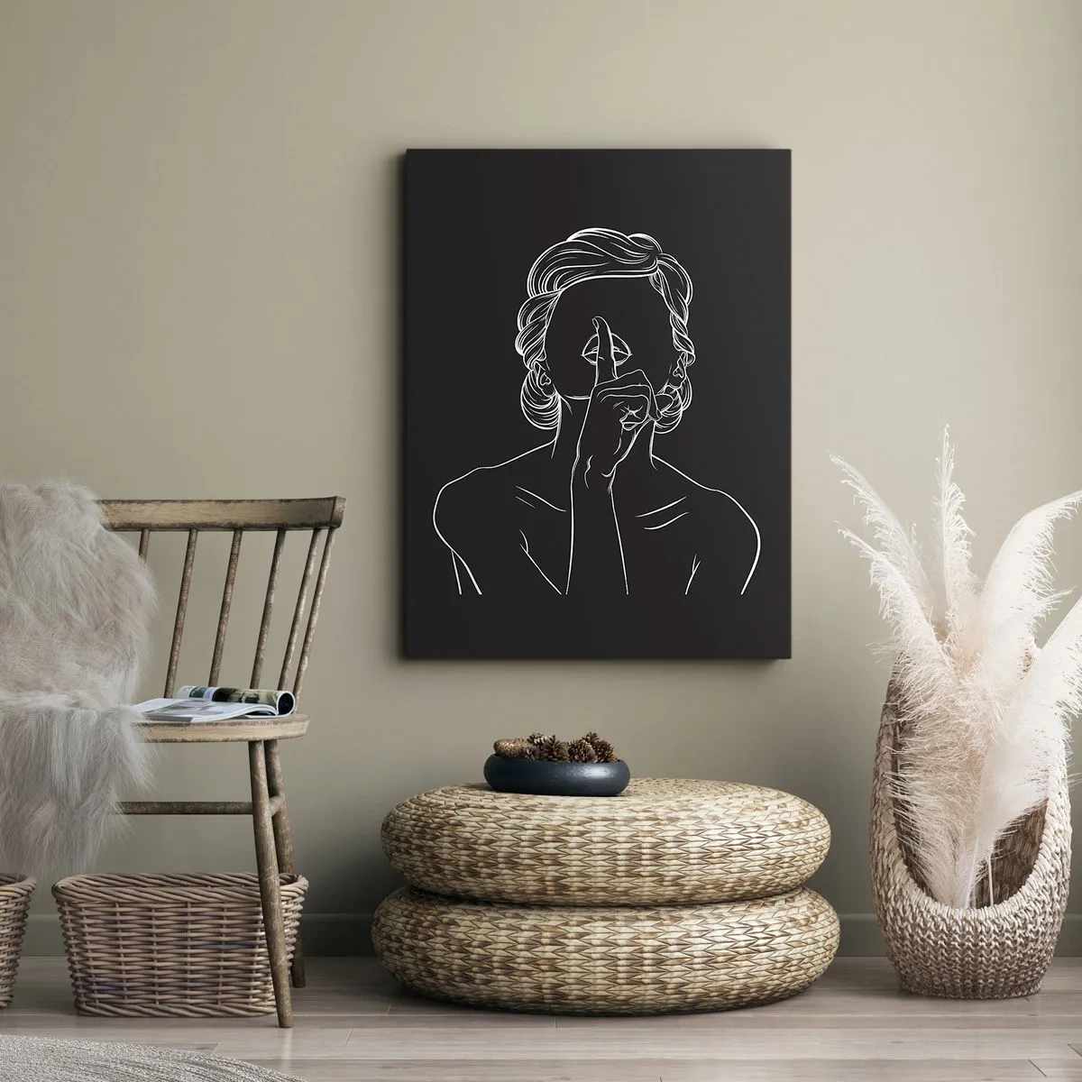 Canvastavla - Bild på duk - Skönhet blommar i tystnad - 45x80 cm