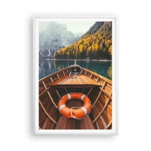 Affisch i vit ram - Utflykt i fjällen - 70x100 cm