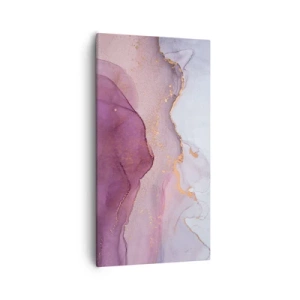 Canvastavla - Bild på duk - Lila och violett vågor - 55x100 cm