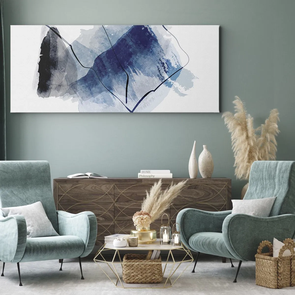 Canvastavla - Bild på duk - Isberg - 100x40 cm