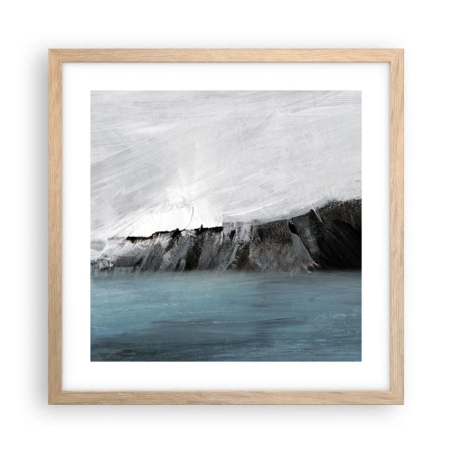 Affisch i ram av ljusek - Vatten - jord: en krock mellan elementen - 40x40 cm