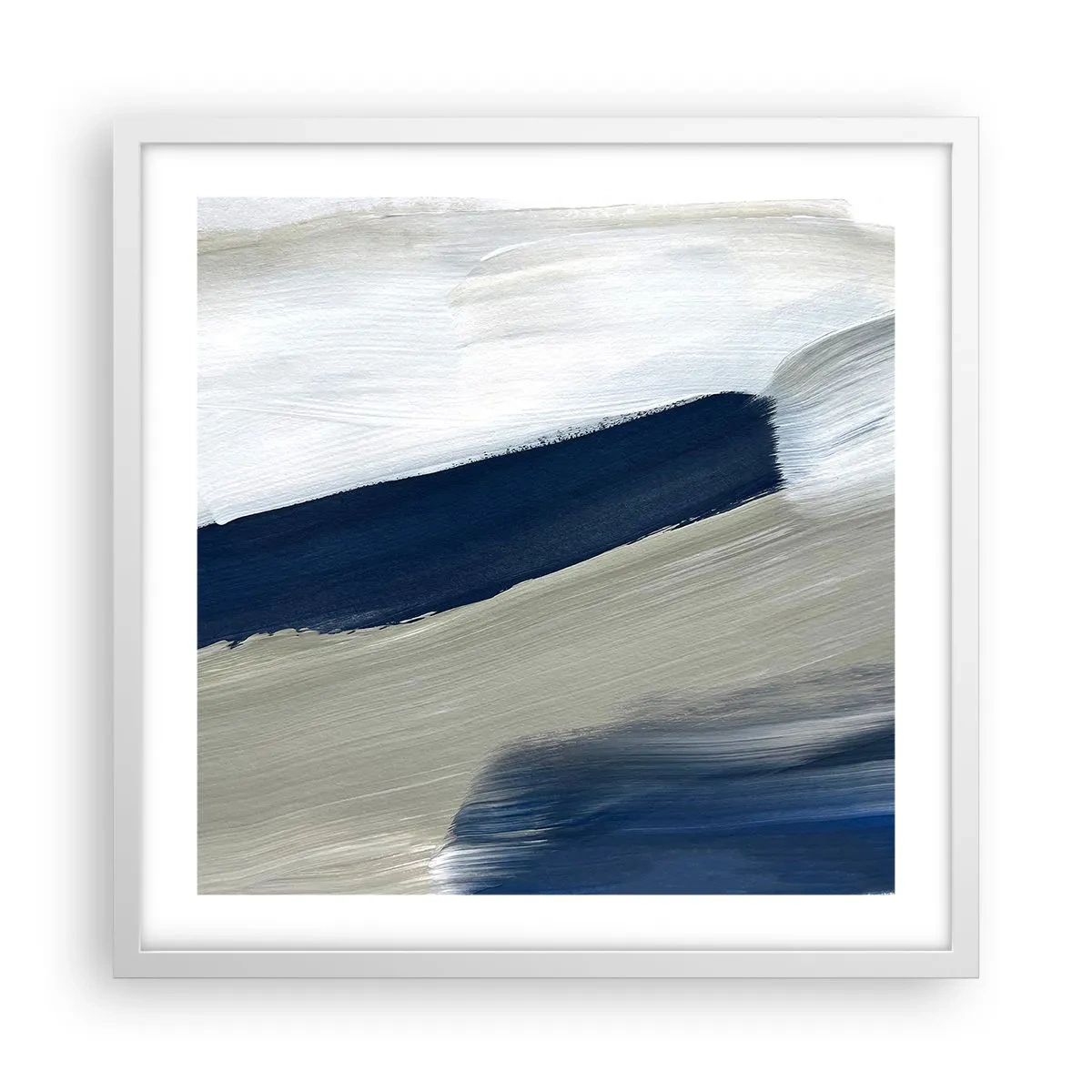 Affisch i vit ram - Möte med vitt - 50x50 cm