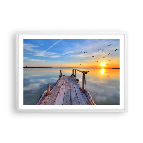 Affisch i vit ram - Gå mot solen - 70x50 cm