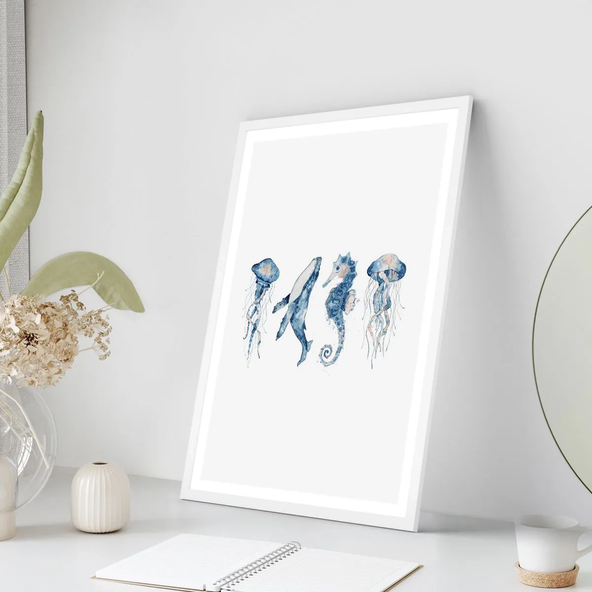 Affisch i vit ram - Havets under - 70x100 cm