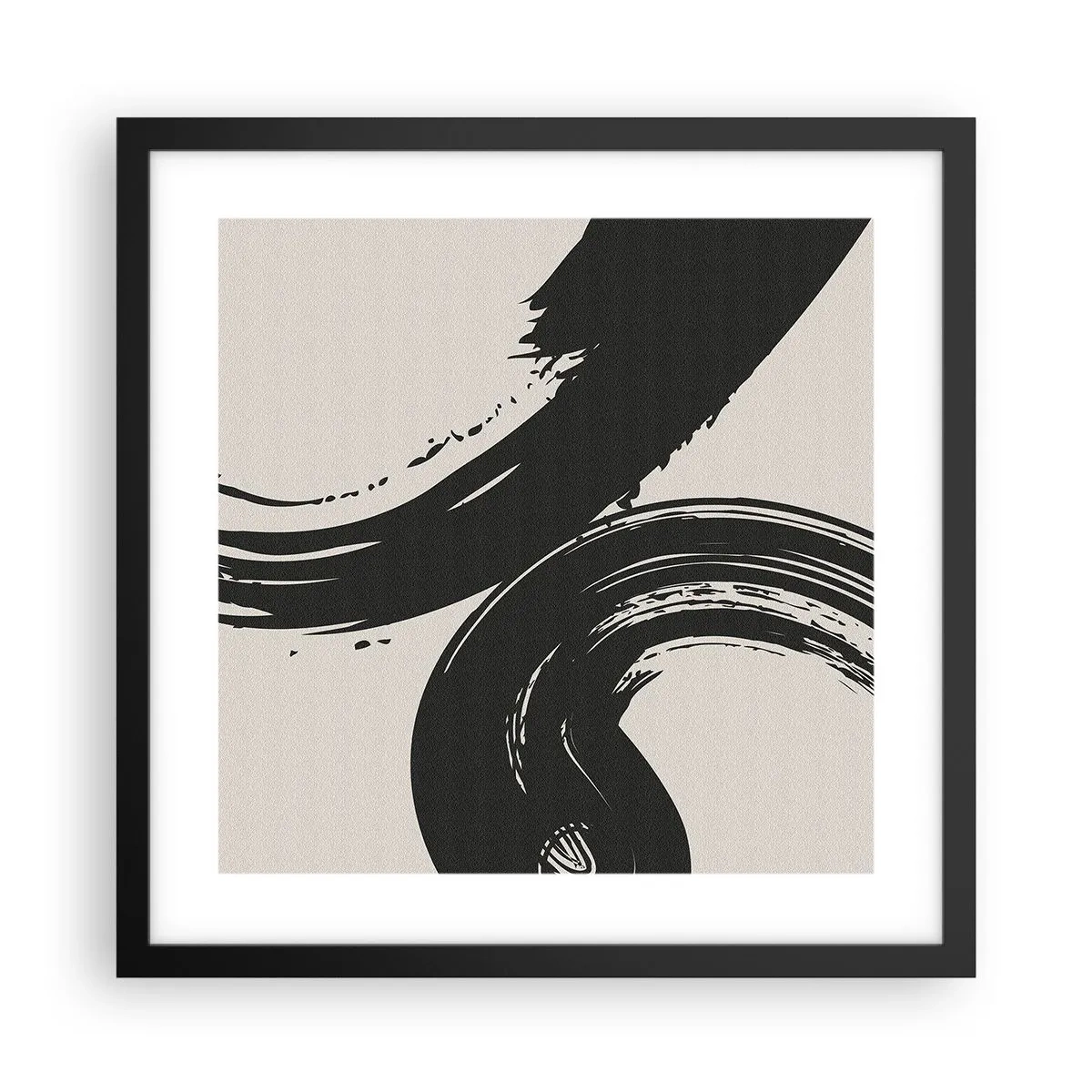 Affisch i svart ram - Svepande och cirkulärt - 40x40 cm