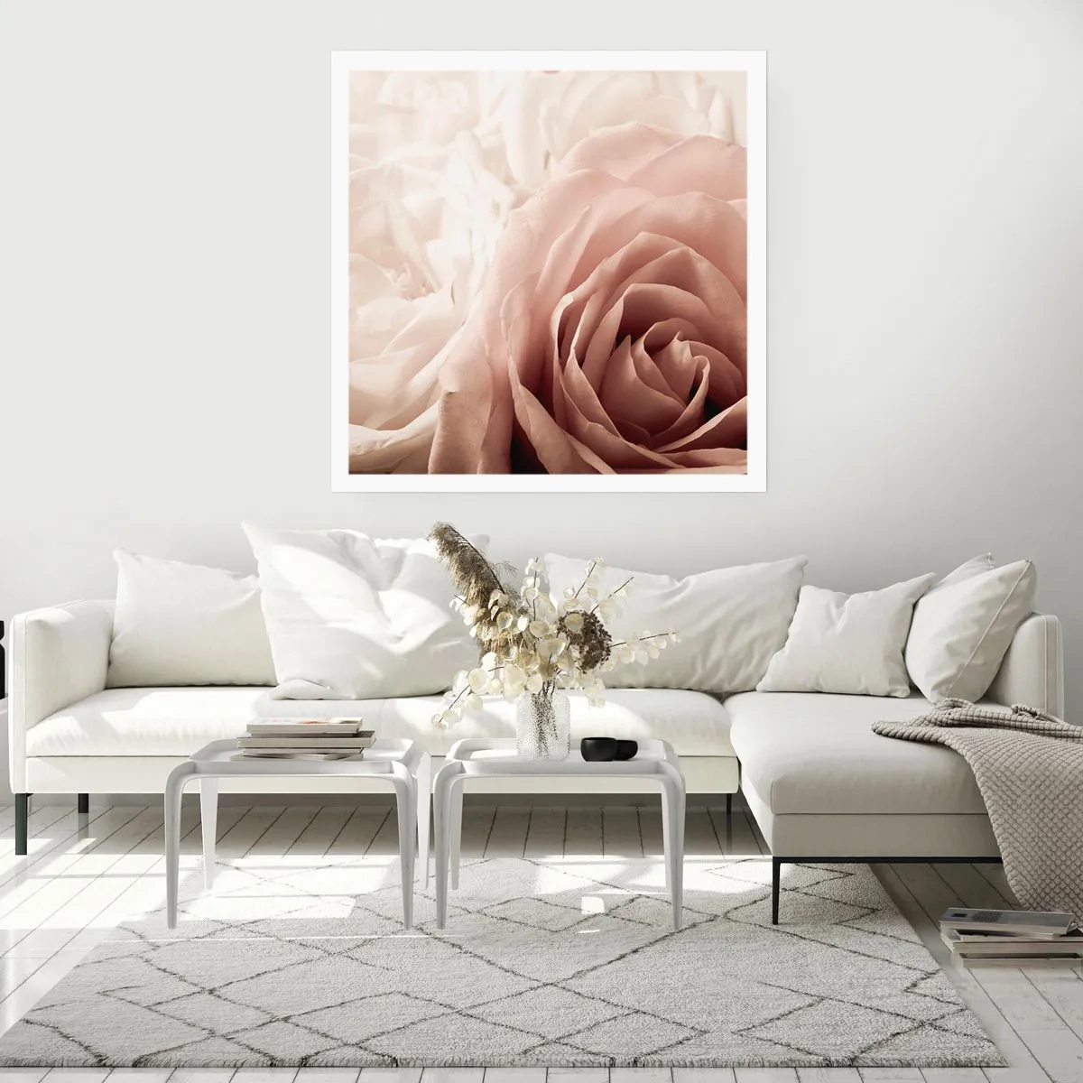 Affisch - I hjärtat av en ros - 60x60 cm