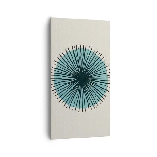 Canvastavla - Bild på duk - Radier mot blått - 55x100 cm