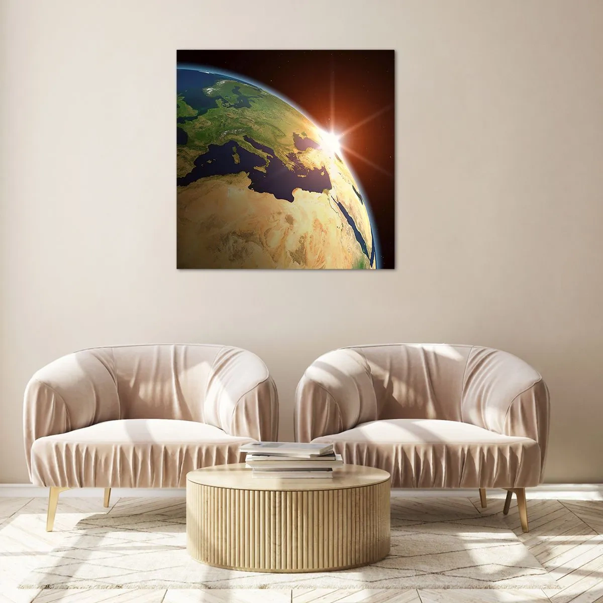 Glastavla - Bild på glas - Soluppgång - 40x40 cm