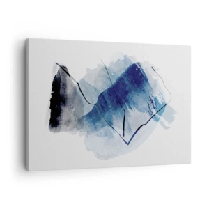 Canvastavla - Bild på duk - Abstrakta former i nyanser av blått med fina linjer - 70x50cm - Isberg - Modern väggdekoration för vardagsrum och sovrum ARTTOR