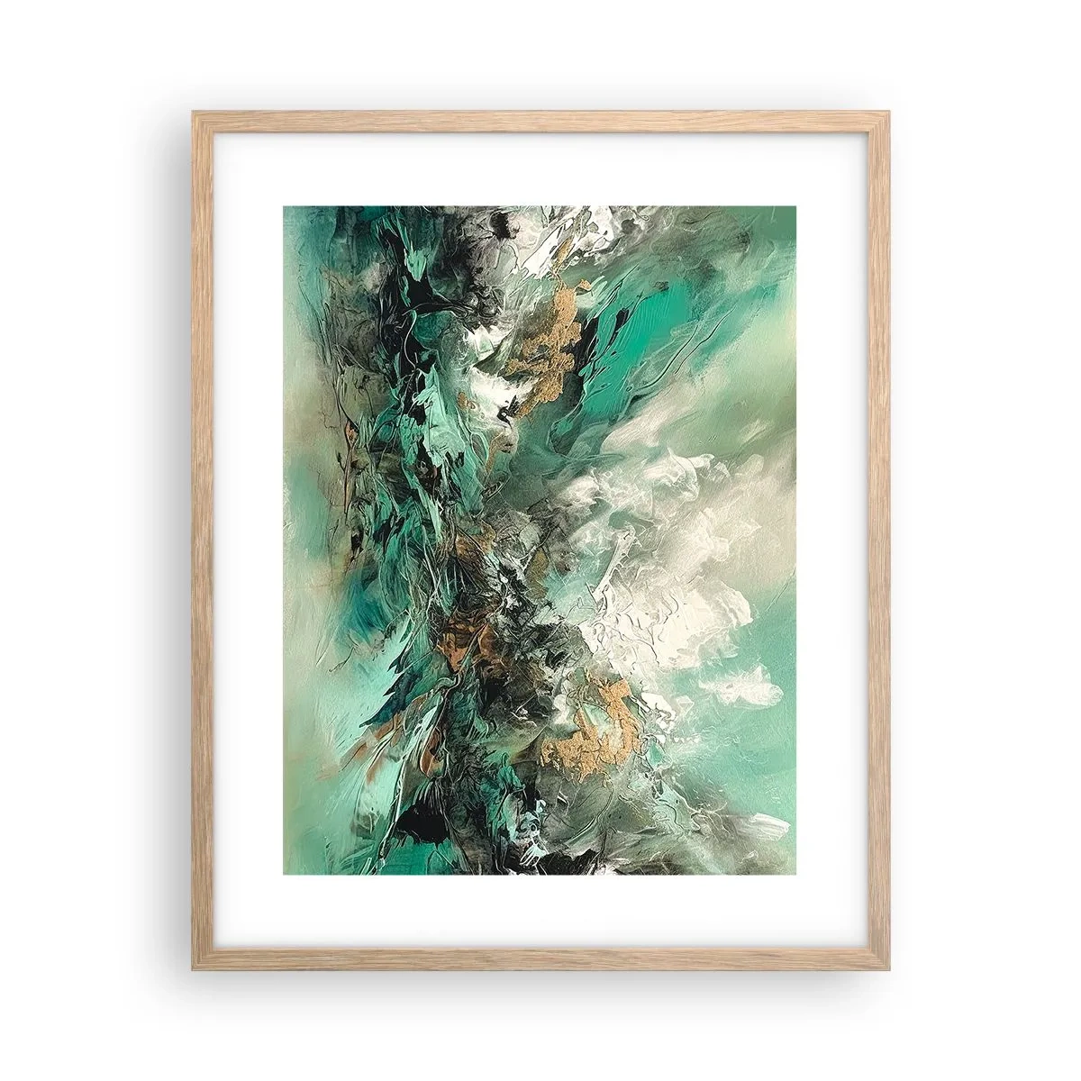 Affisch i ram av ljusek - Smaragdsvart bränna - 40x50 cm
