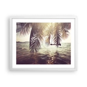 Affisch i vit ram - Gunga i molnen hur mycket du vill - 50x40 cm