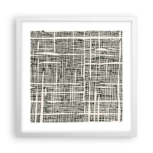 Affisch i vit ram - Vävd komposition - 40x40 cm
