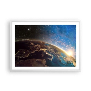 Affisch i vit ram - Låt oss titta på varandra på avstånd - 70x50 cm