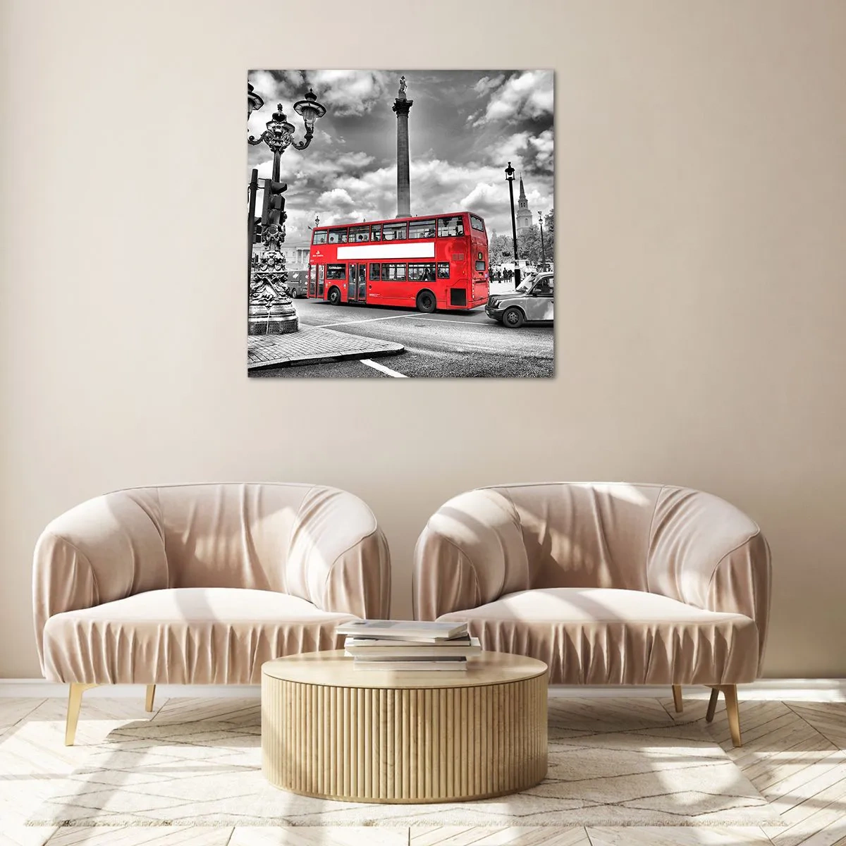 Glastavla - Bild på glas - Stadens riktiga blodomlopp - 60x60 cm