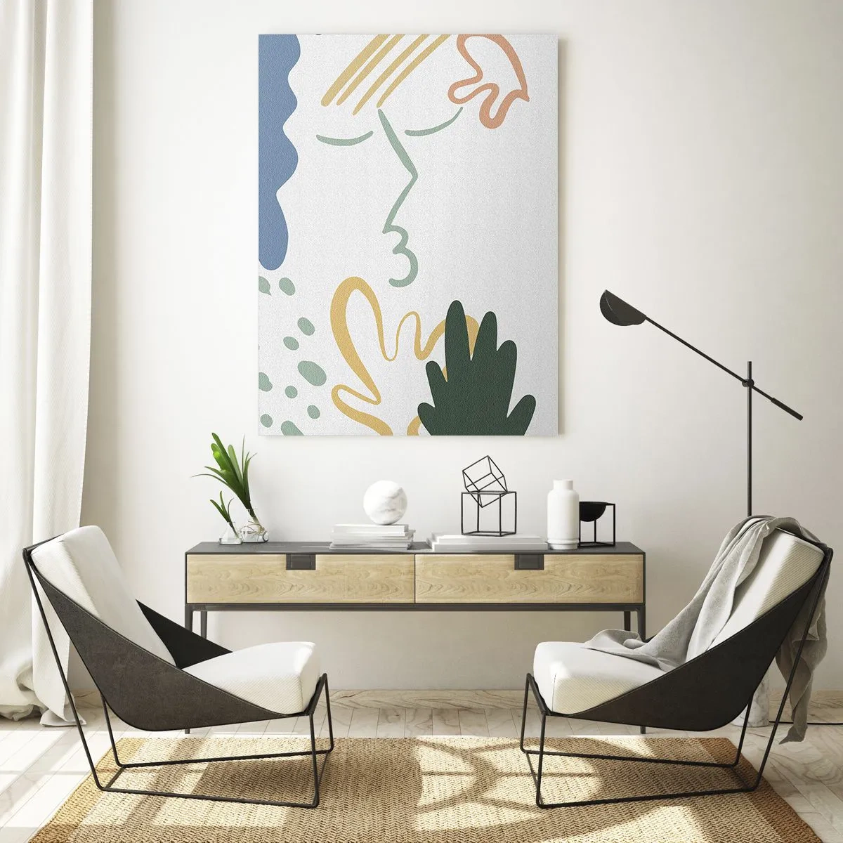 Glastavla - Bild på glas - En kyss av blommor - 50x70 cm