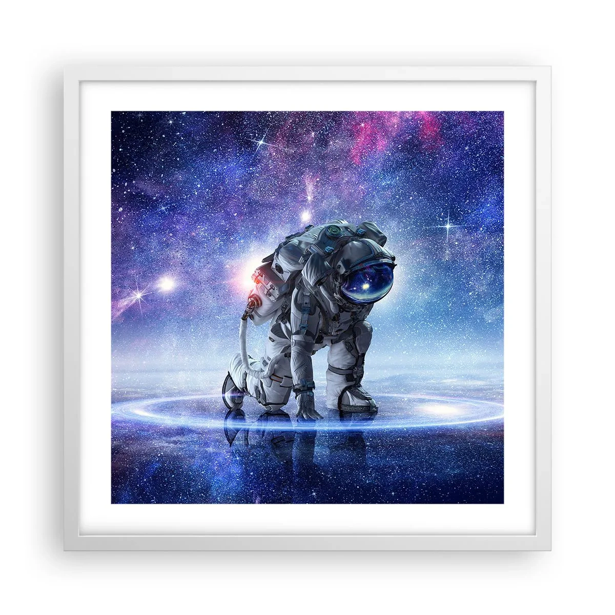 Affisch i vit ram - Stjärnig himmel över mig - 50x50 cm